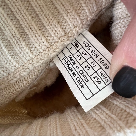 ⭐️ UGG Women's Skylair Wedge Boots Tan Leather Zip Lace Up Knit Sweater Size 8 - Picture 10 of 10